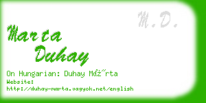 marta duhay business card